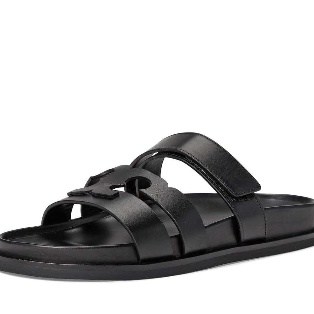 Tory Burch Ines Leather Sport Slide - Black - Picture 2 of 9